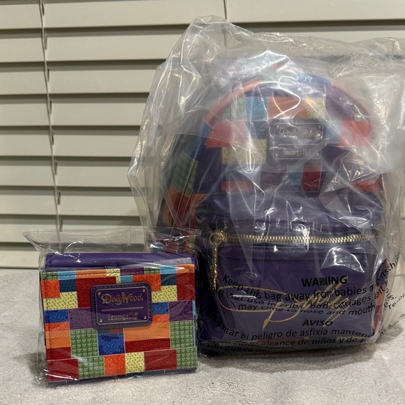 Loungefly Handbags - Loungefly Dolly Parton Coat of Many Colors Backpack + Wallet NWT Dollywood Excl